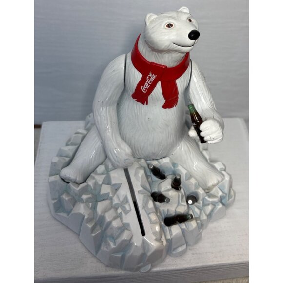Ertl Coca Cola Coin Bank Polar Bear Mechanical Limited Edition 1995 Pop 7" Tall - Picture 3 of 11